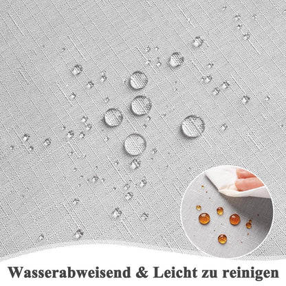 Runde Tischdecke Leinenoptik Hellgrau, Ø140cm, Abwaschbar