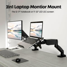 Monitor Arm mit Laptopablage für 17-32 Zoll Bildschirm & bis