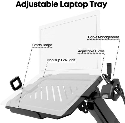 Monitor Arm mit Laptopablage für 17-32 Zoll Bildschirme