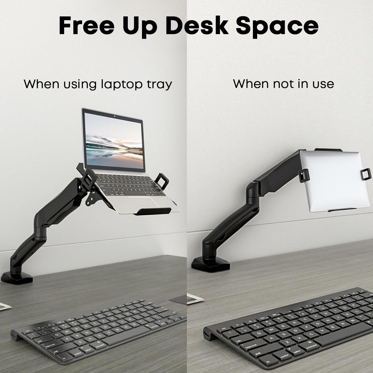 Monitor Arm mit Laptopablage für 17-32 Zoll Bildschirme & bis zu 17