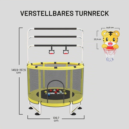 Kinder Trampolin mit Basketball & verstellbarer Höhe