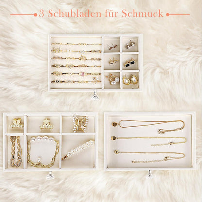 Transparente JUPELI Schmuckaufbewahrung 5 Schubladen Acryl Ständer White