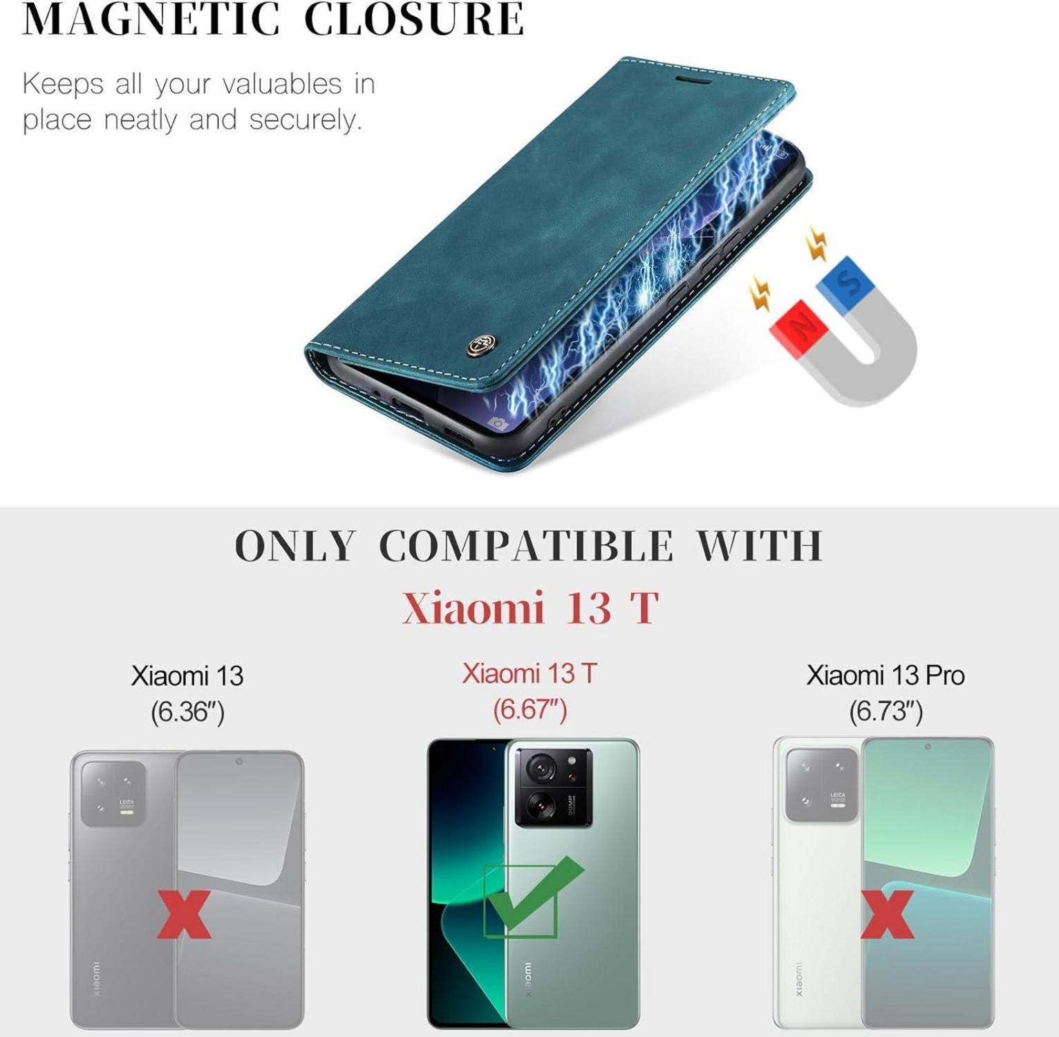 Handyhülle Xiaomi 13T 13T Pro Lederhülle Magnet Standfunktion Jaysa