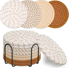 Handgemachte Baumwolle Untersetzer 8er Set mit Halter