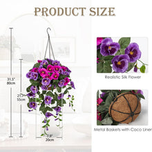 Kunstblumen Stiefmütterchen Hängend Künstliche Pansy Höhe 80