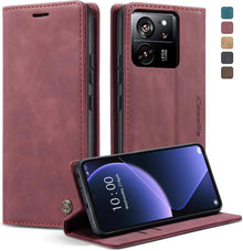 Handyhülle Xiaomi 13T Pro Leder Flip Case Kartenfach Standfunktion