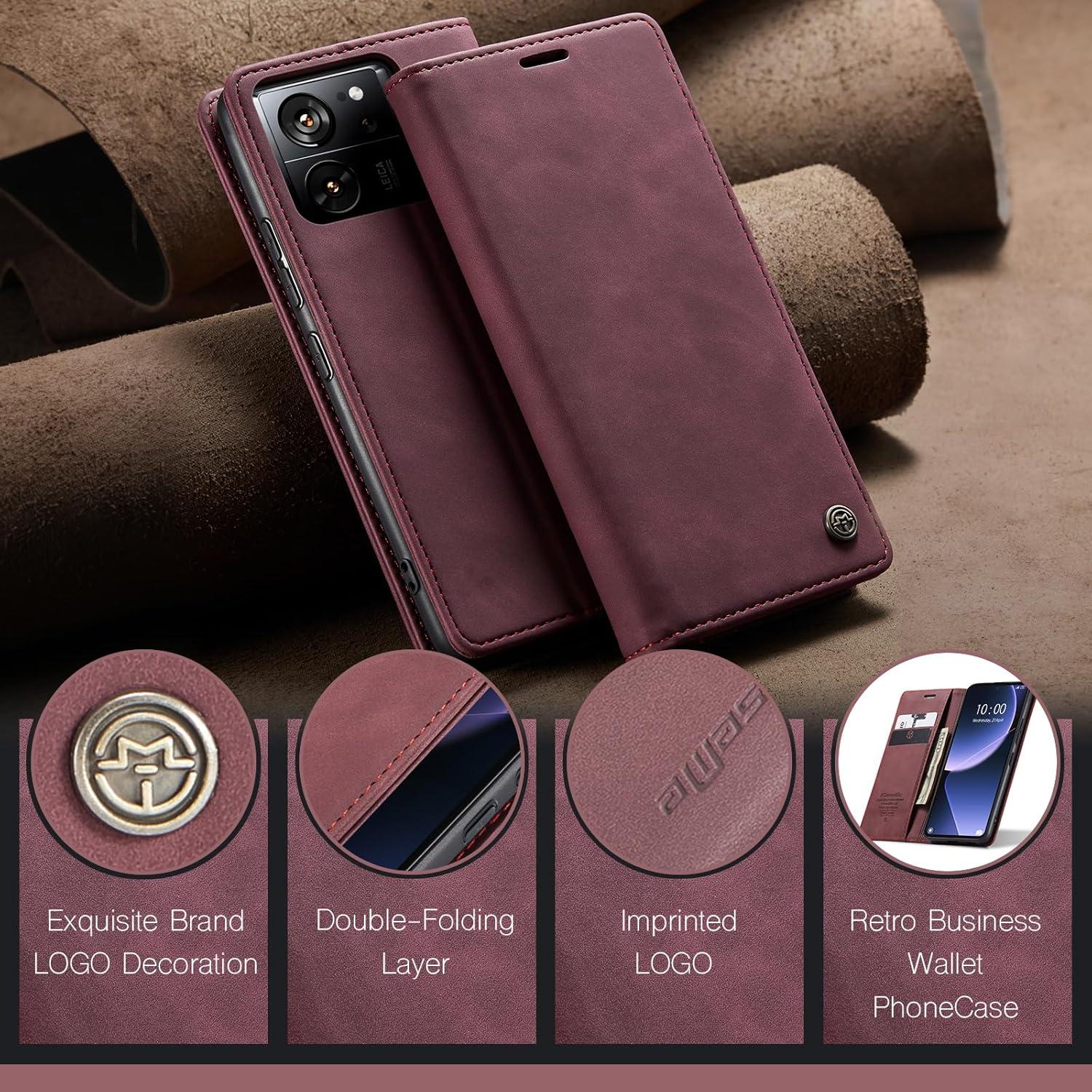 Handyhülle Xiaomi 13T/13T Pro Premium Leder Klappbar Flip Case Magnet