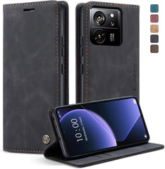 Lederhülle Xiaomi 13T 13T Pro Klapphülle Schwarz Magnet Standfunktion