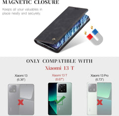 Lederhülle Xiaomi 13T 13T Pro Klapphülle Schwarz Magnet Standfunktion