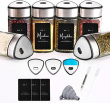 6er Set Gewürzgläser Dreiecksform 100 ml Schwarz9045