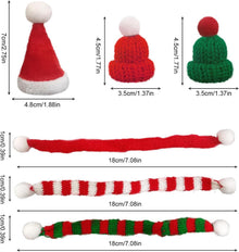 Mini-Weihnachtsmütze und Mini-Schal Set für Tischdekoration
