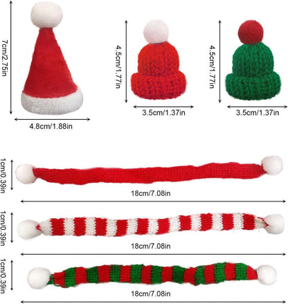 Mini-Weihnachtsmütze und Mini-Schal Set für Tischdekoration