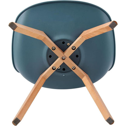 Esszimmerstühle Set 8 Buche Holz, Skandinavisch Morandi Dunkelblau