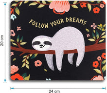 Kleines Mousepad Faultier Motiv 24 x 20 cm - Rutschfest und
