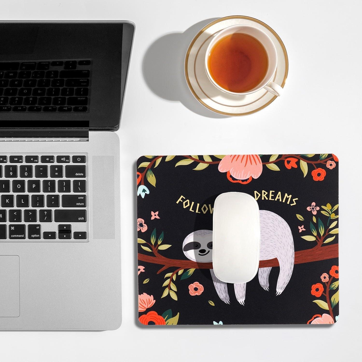 Kleines Mousepad Faultiermotiv 24x20cm design 0,3cm