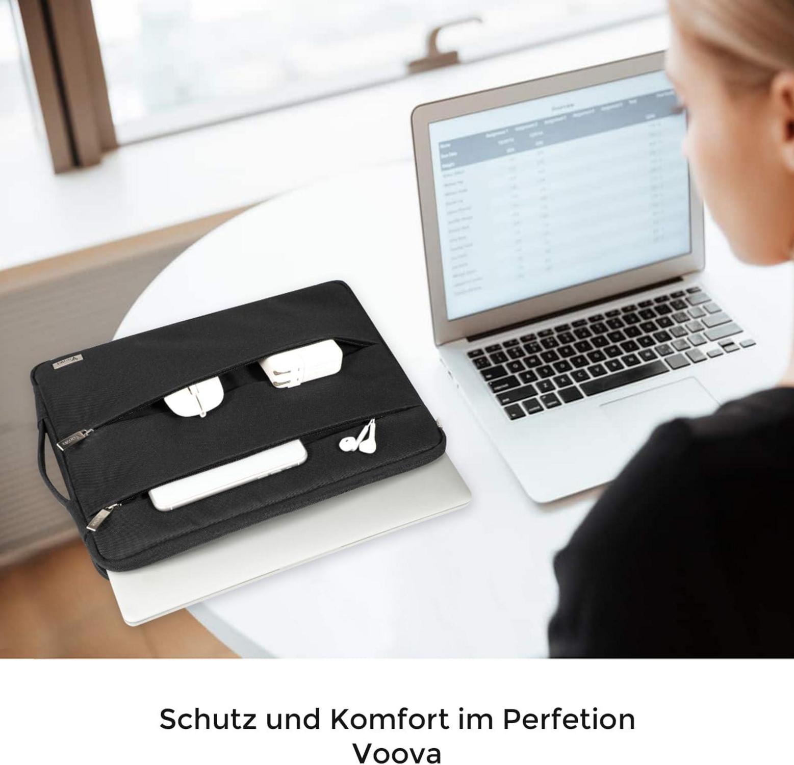 Voova Laptophülle 11.6-13.3 zoll Laptop Hülle Sleeve Case Schwarz