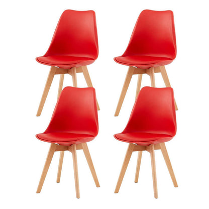 4 Esszimmerstühle skandinavisches Design, rot