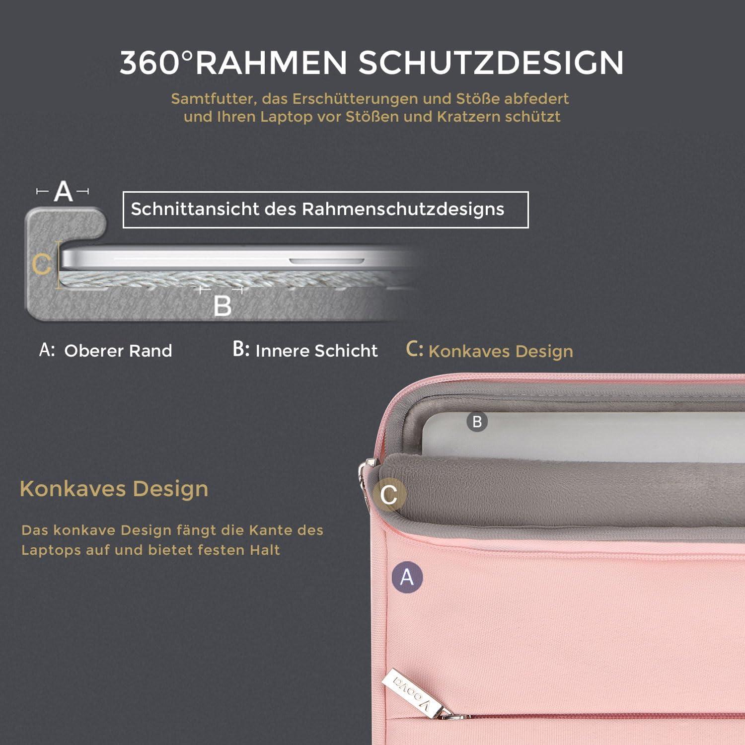 Voova Laptophülle 13.3 Zoll Laptop Hülle Macbook Air Pro Notebook Tasche Schutzhülle