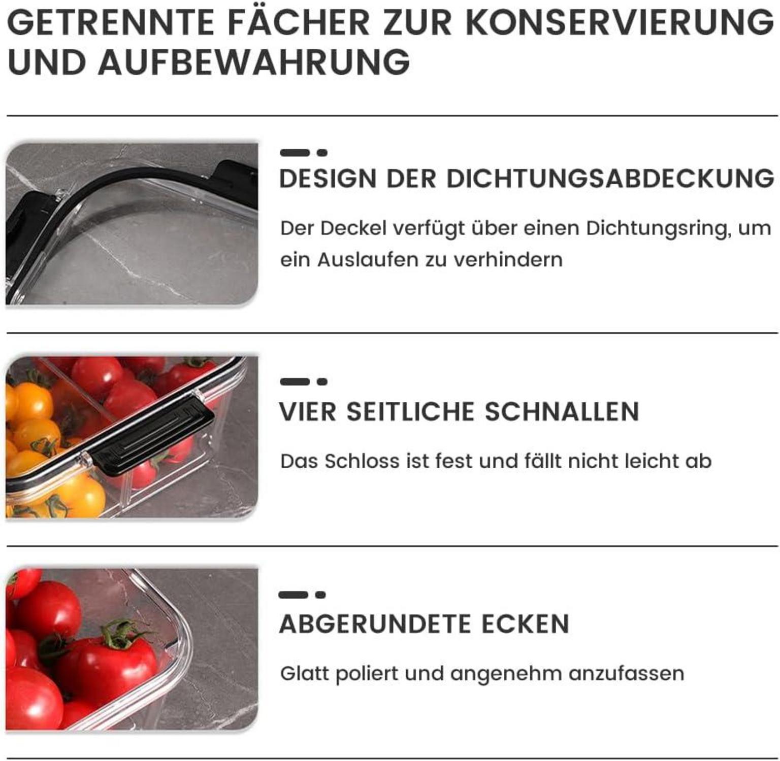 Bugucat Vorratsdosen Set 12tlg Luftdicht Frischhaltedosen Organizer