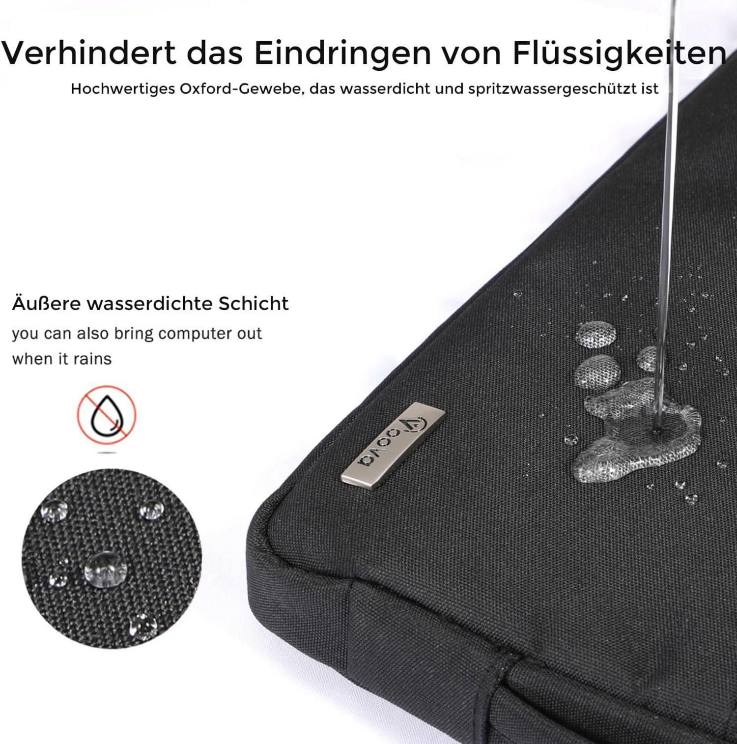 Laptophülle 15,6 16 Zoll Laptop Hülle Sleeve Schwarz VOVA