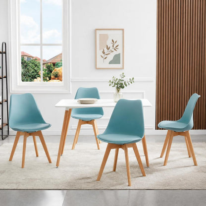 8 Esszimmerstühle Bugholz, Hellhimmelblau, Skandinavisch
