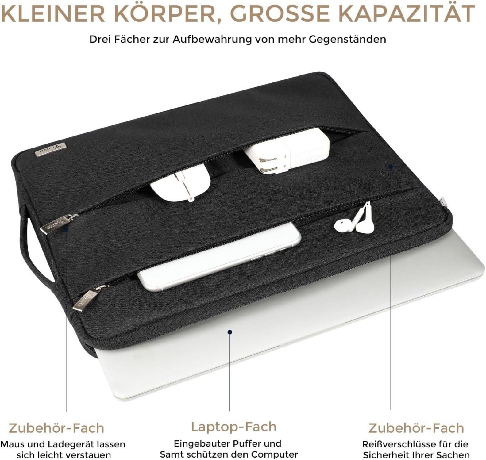 Voova Laptophülle 15 Zoll Laptop Sleeve Schutzhülle Schwarz