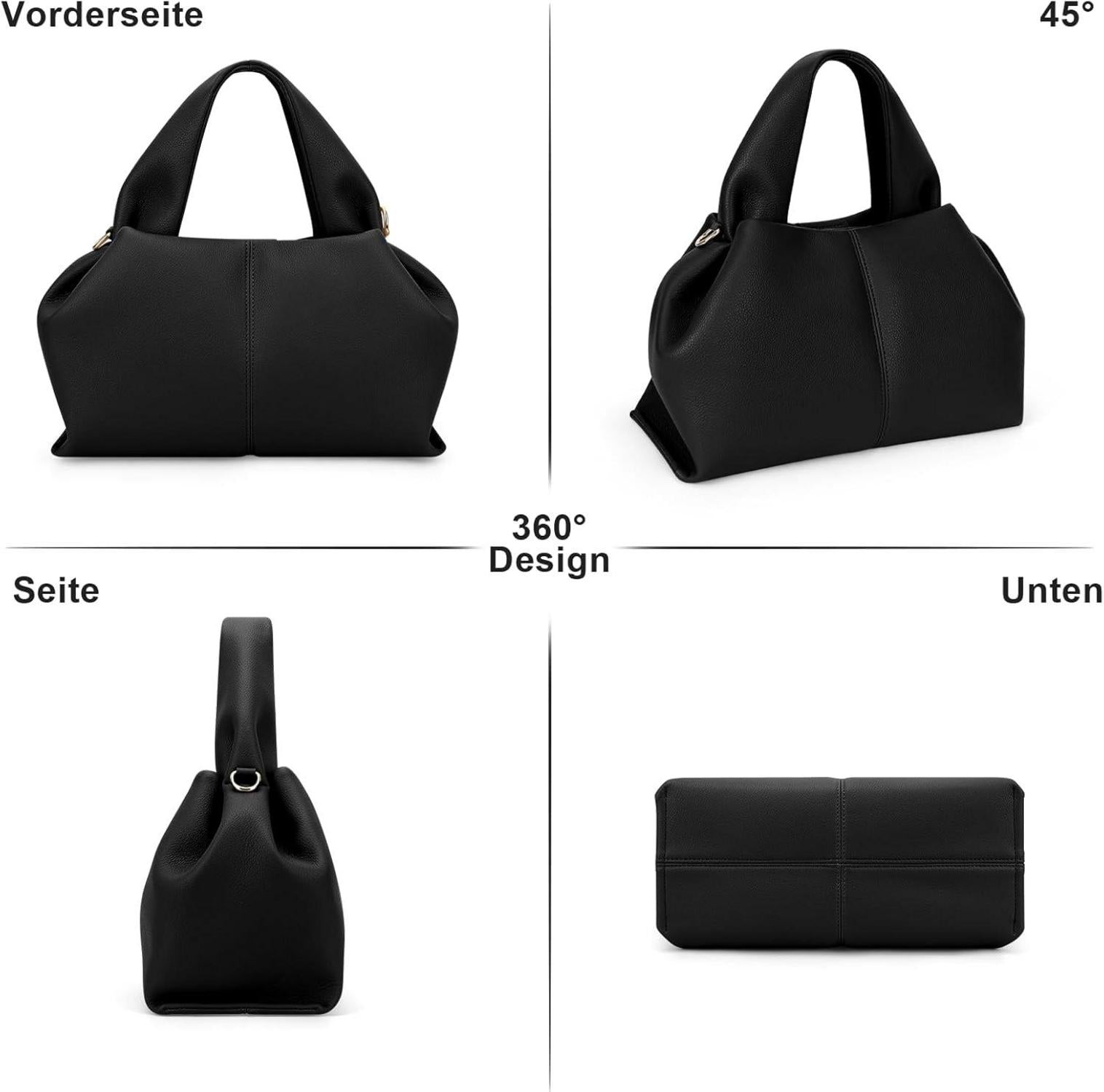 Kleine Handtasche PU Leder Vintage Hobo Umhängetasche Beuteltasche