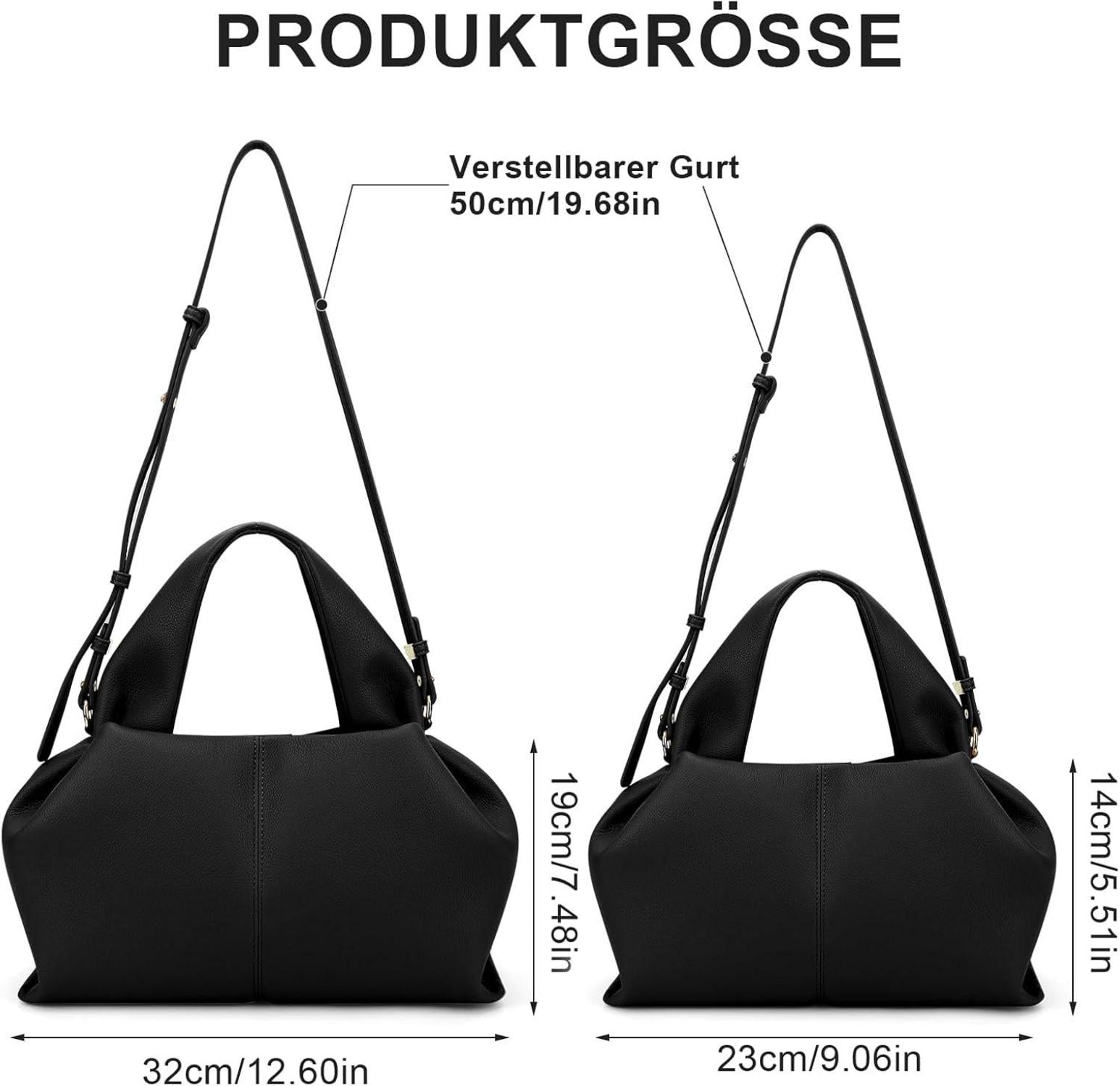 Kleine Handtasche Damen PU Leder Vintage Umhängetasche Damen