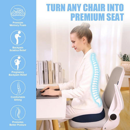 Orthopädisches Memory-Foam Steißbeinkissen Blau Sitzkissen
