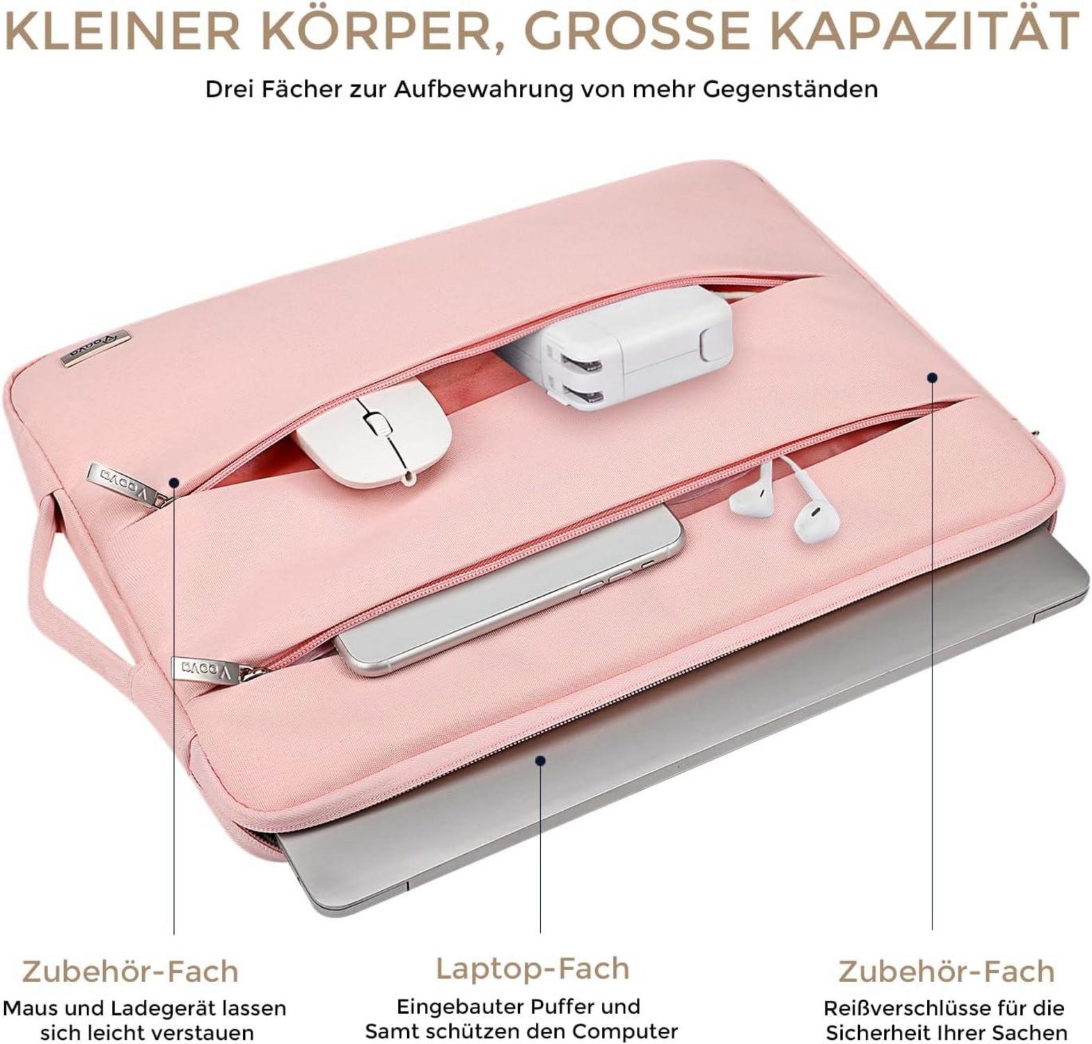 Voova Laptophülle 15,6-16 Zoll Damen Herren Prinzessin Rosa