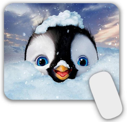 Mauspad Klein mit Motiv 24 x 20 cm Pinguin Muster für Büro & Gaming