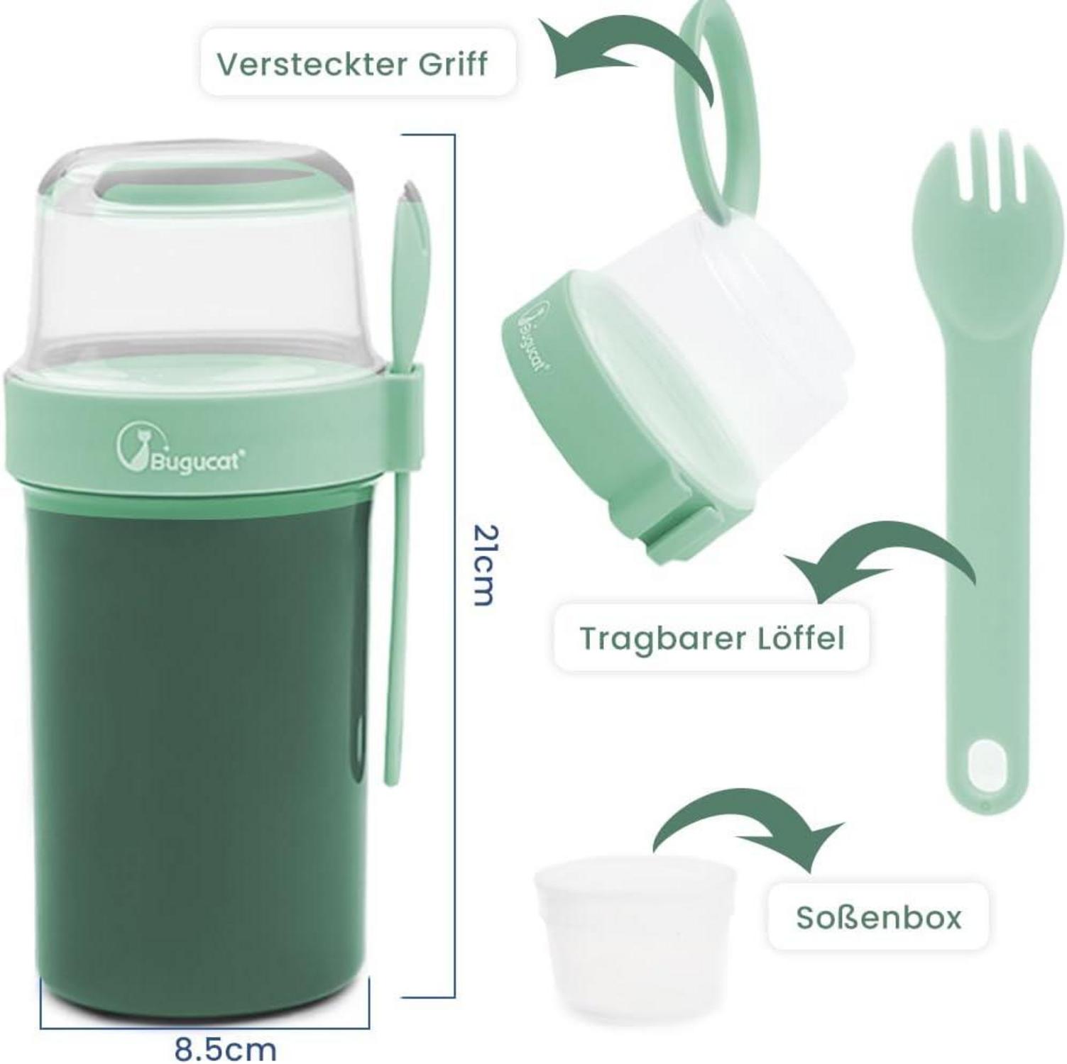 Bugucat 2in1 Müslibecher to Go 1070ml Grün