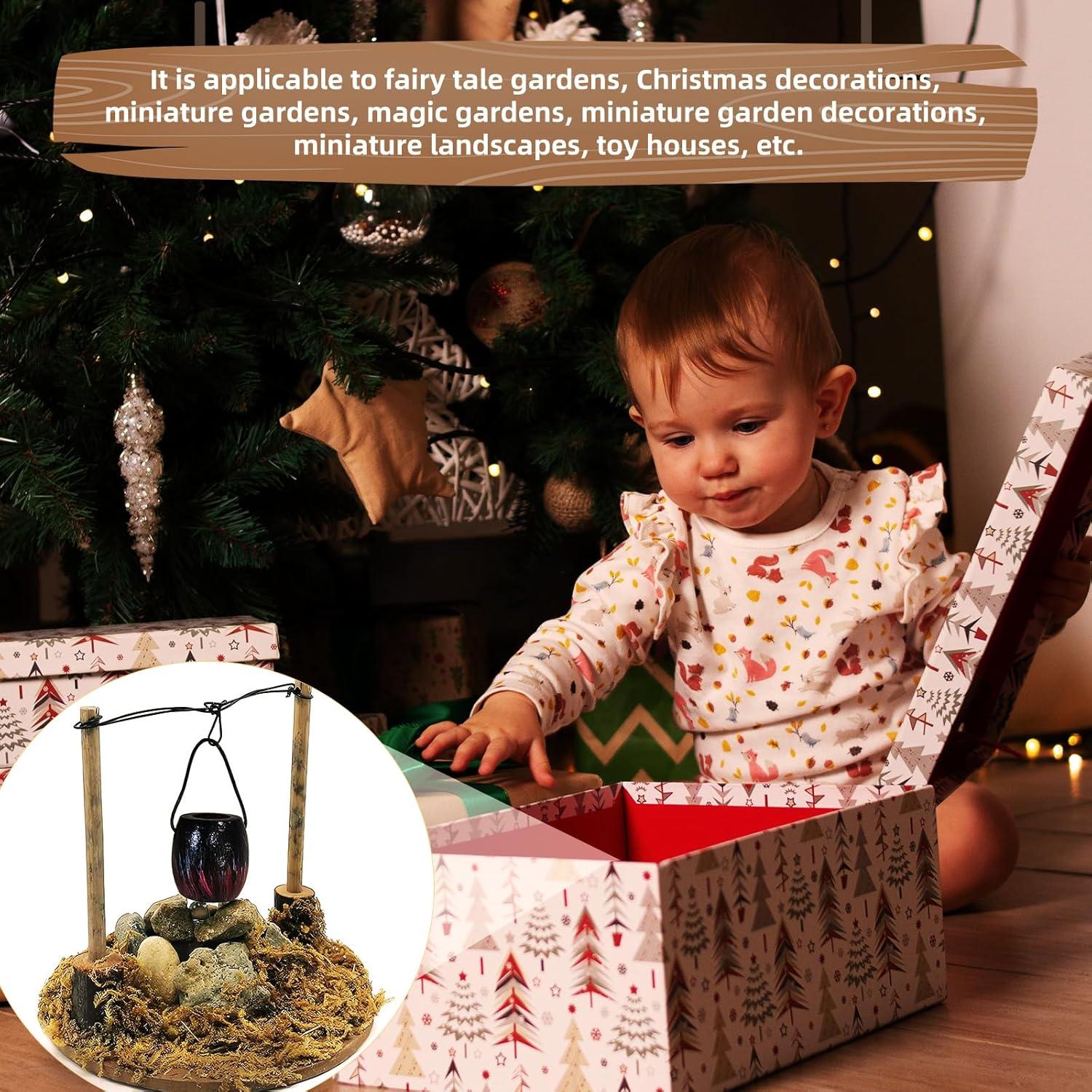 LED Miniatur Wichtel Lagerfeuer Zubehör Weihnachten Stadtflamme