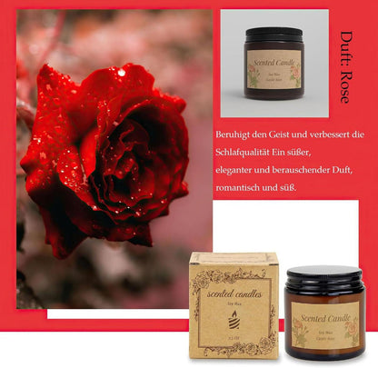 Duftkerze Rose im Glas 240g Sojawachs Entspannung Meditation