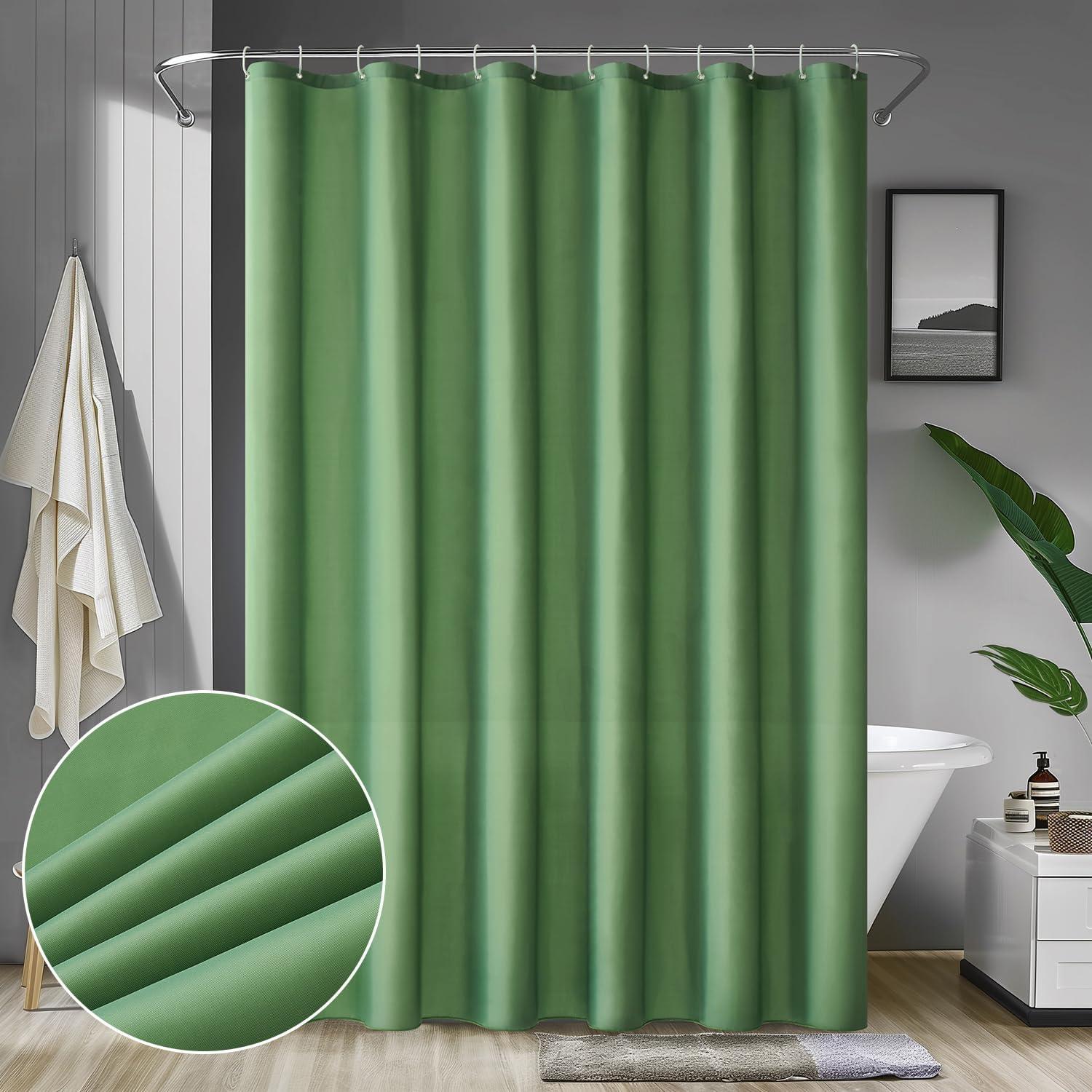 Grüner Wasserdichter Duschvorhang 180x200cm mit Anti-schimmel Textil
