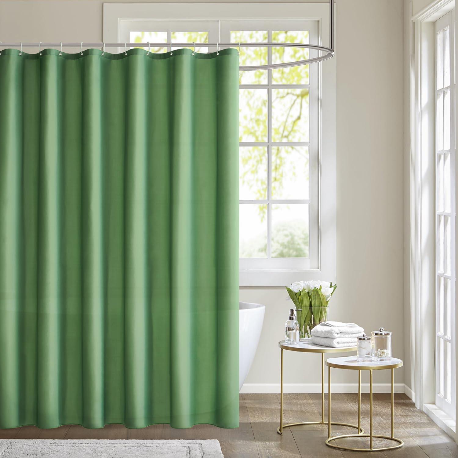 Duschvorhang 180x200cm Grün Wasserdicht Textil Waschbar