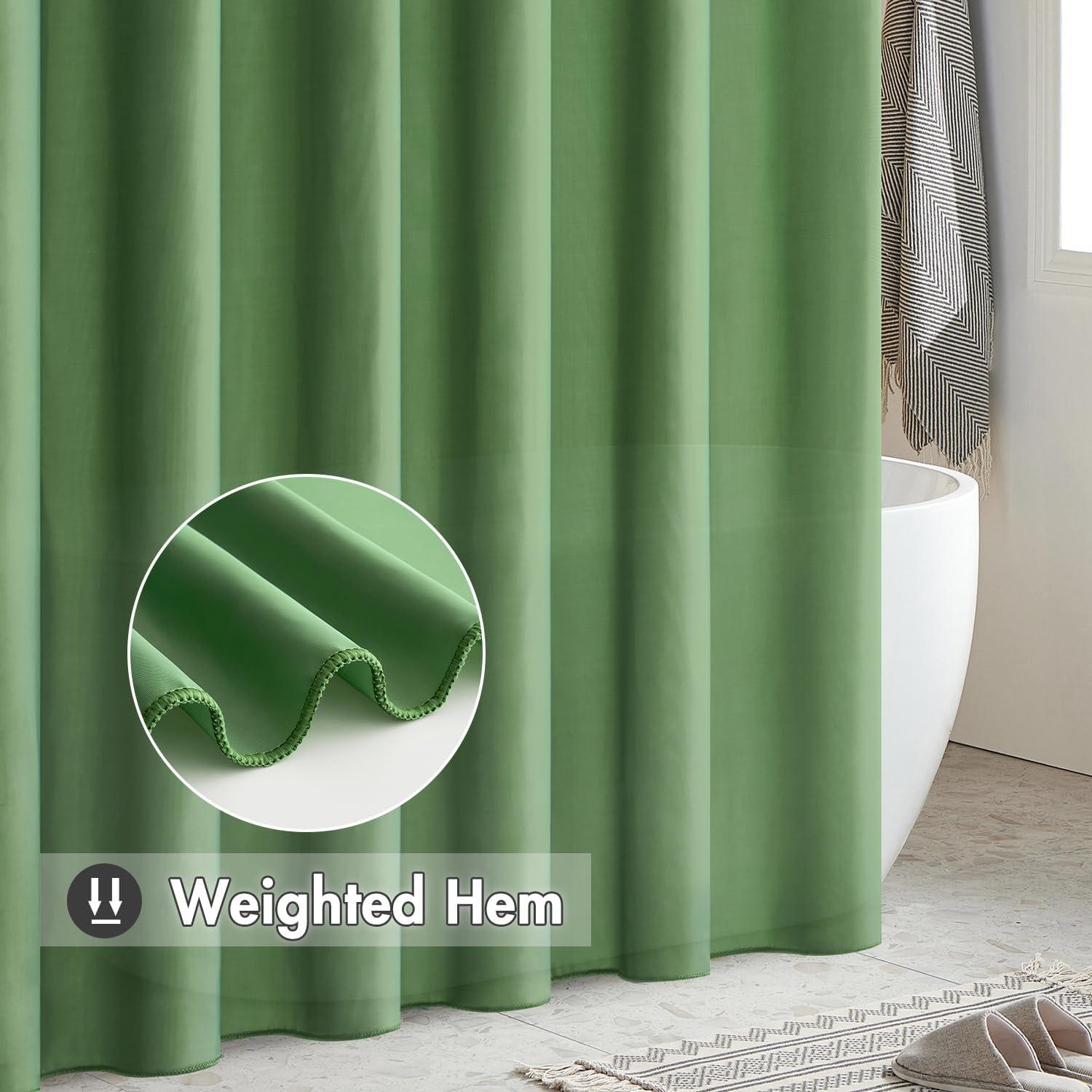 Grüner Duschvorhang 180x200cm Wasserdicht Anti-schimmel Textil Waschbar