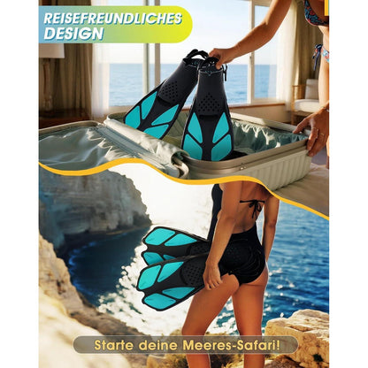 Lealinga Schnorchelflossen Verstellbar Erwachsene Reisegröße