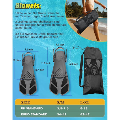 Lealinga Schnorchelflossen Verstellbar Erwachsene