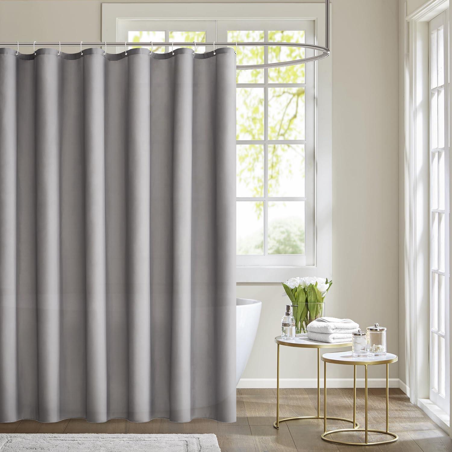 MIULEE Duschvorhang 240x200cm Grau Wasserdicht