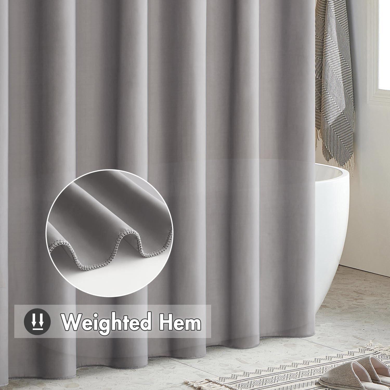 MIULEE Duschvorhang 240x200cm Grau Wasserdicht Anti-schimmel Textil Waschbar