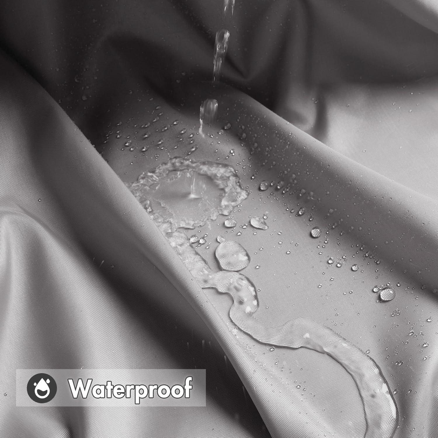MIULEE Duschvorhang 180x210cm Grau Wasserdicht Anti-Schimmel Textil Waschbar Schnelltrocknend