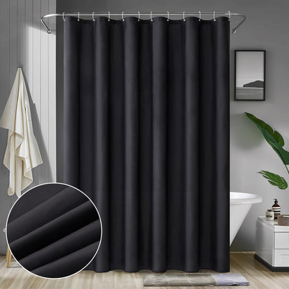Duschvorhang 180x180cm Schwarz Wasserdicht Anti-schimmel