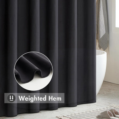 Duschvorhang 180x180cm Schwarz Wasserdicht Anti-Schimmel Textil waschbar