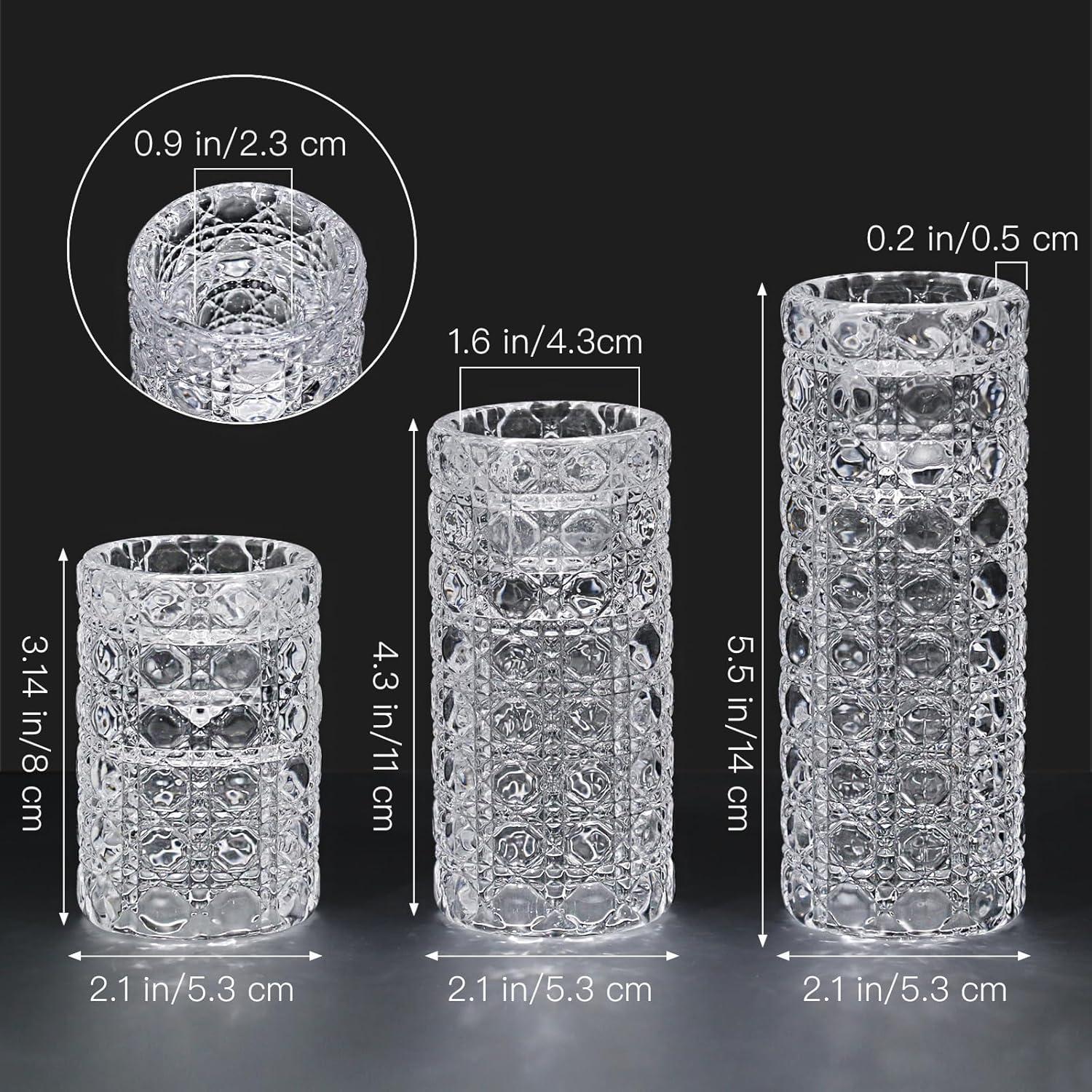 Glas Kerzenhalter 2-in-1 Teelichthalter Vasen Deko Hochzeit 3er Set