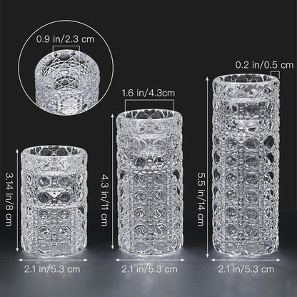 Glas Kerzenhalter 2-in-1 Teelichthalter Vasen Deko Hochzeit 3er Set