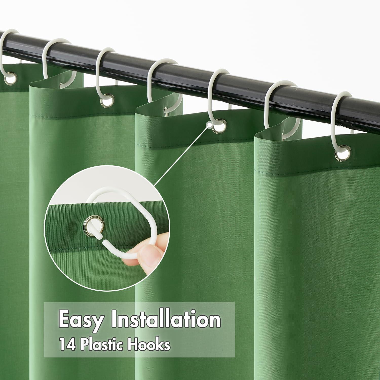 Duschvorhang Grün 200x240cm Wasserdicht Anti-Schimmel Textil Washbar