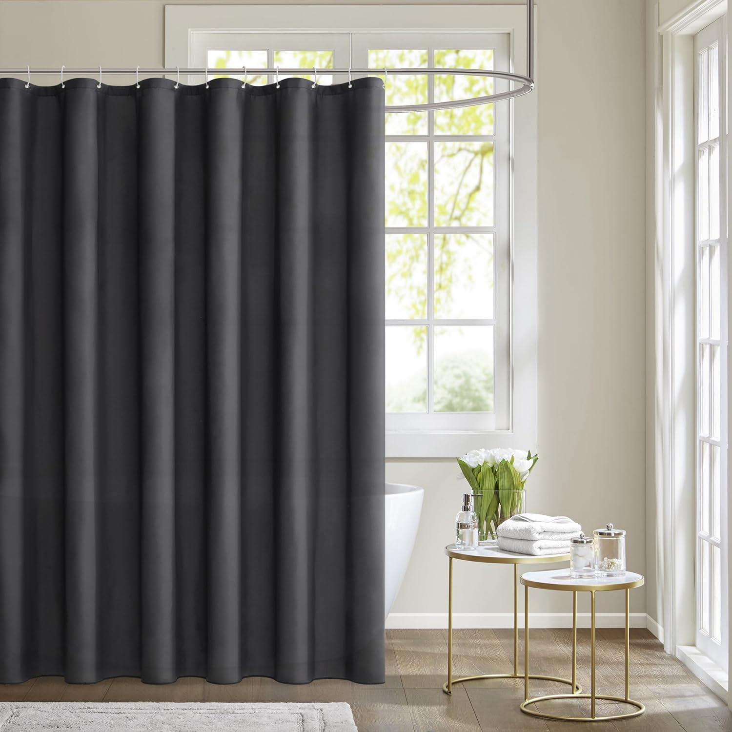 MIULEE Duschvorhang 240x200cm Dunkelgrau Wasserdicht