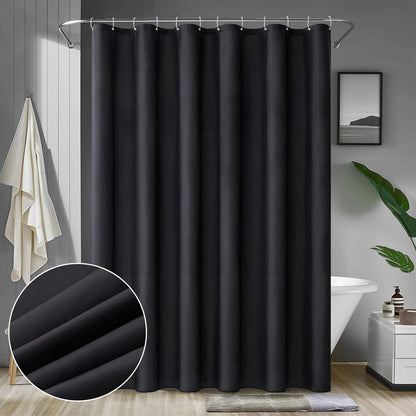 Wasserdichter Duschvorhang Anti-Schimmel 200x240cm Textil Schwarz
