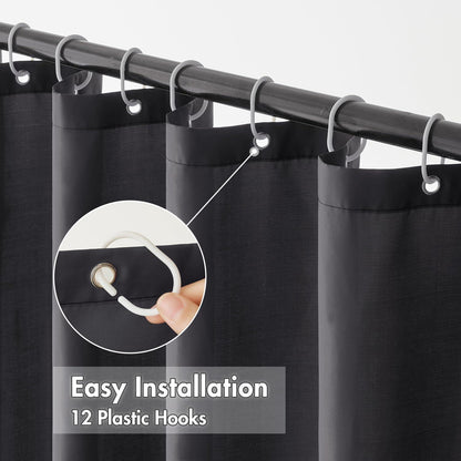 Duschvorhang 180x210cm Weiß Wasserdicht Anti-schimmel Textil